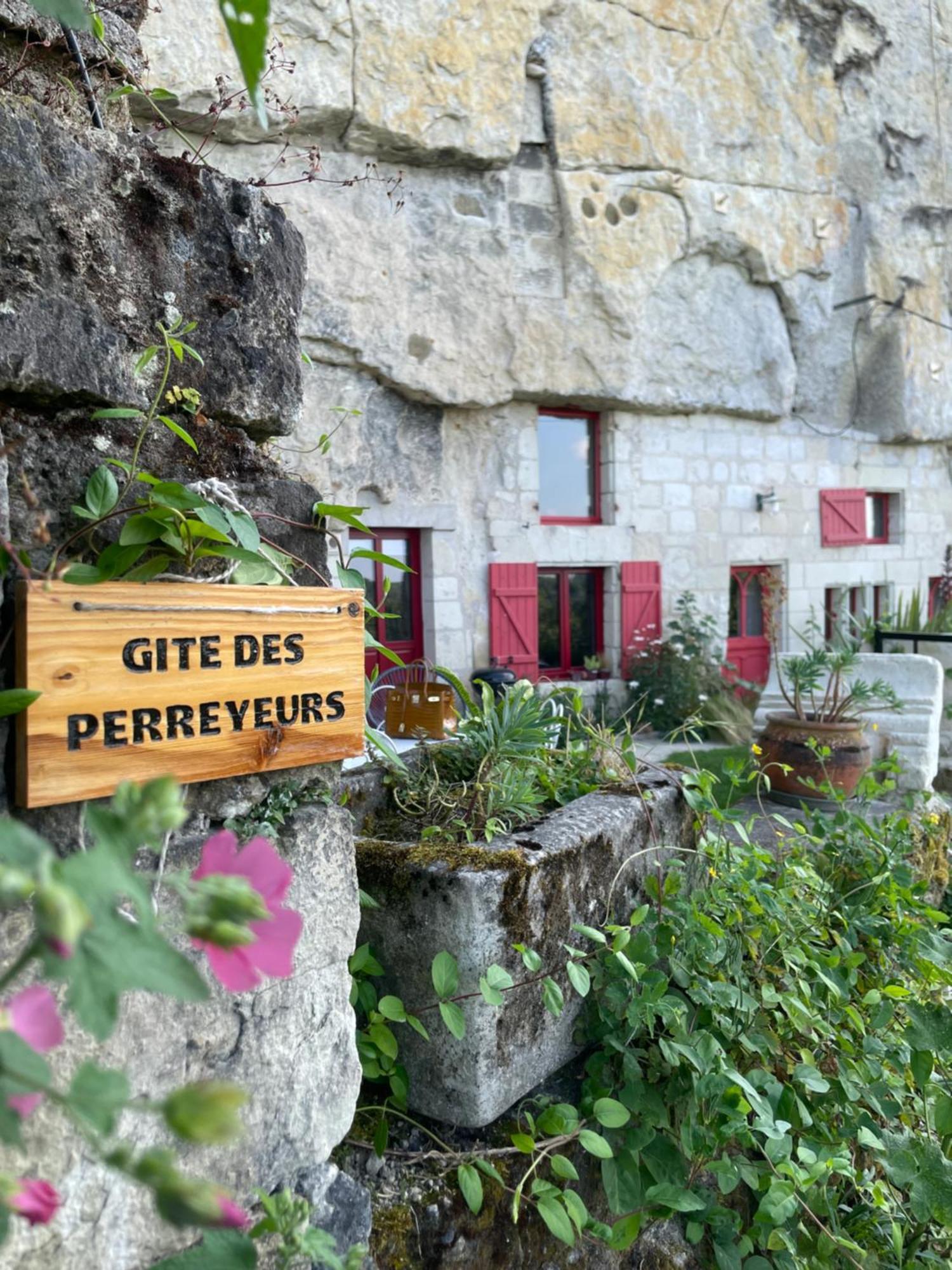 Gite Des Perreyeurs - Maison Troglodyte Avec Vue Sur Loire Montsoreau Eksteriør billede